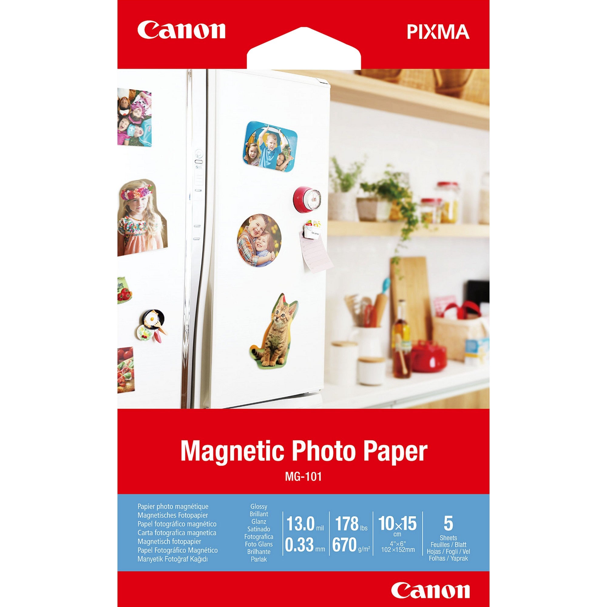 Canon MG-101 Magnetic Photo Paper, 4x6", 5 sheets