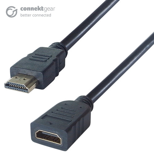 connektgear 3m HDMI V2.0 4K UHD Extension Cable - Male to Female Gold Connectors  - Computer Cables - connektgear