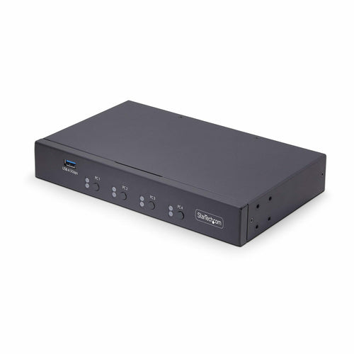 StarTech.com 4-Port KM Switch with Mouse Roaming, USB Switch for Keyboard/Mouse, 3.5mm/USB Audio, Perihperal Sharing for 4 Computers, TAA Compliant  - Data Input Devices - StarTech.com