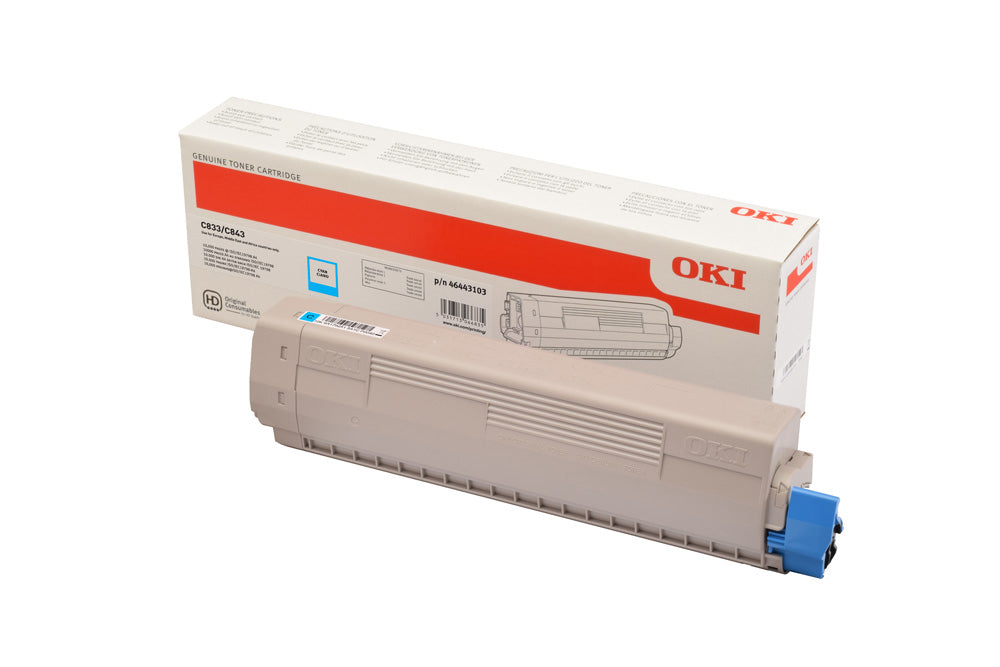 OKI 46443103 Toner-kit cyan, 10K pages ISO/IEC 19798 for OKI C 833  - Printers & Scanners - OKI