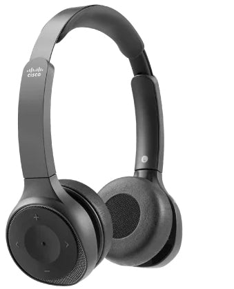 Cisco Headset 730, Wireless Dual On-Ear Bluetooth Headset with Case, USB-A HD Bluetooth Adapter, USB-A and 3.5 mm Cables, Carbon Black, 1-Year Limited Liability Warranty (HS-WL-730-BUNA-C)