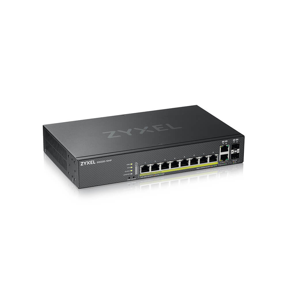 Zyxel GS2220-10HP Managed L2 Gigabit Ethernet (10/100/1000) Power over Ethernet (PoE) Black