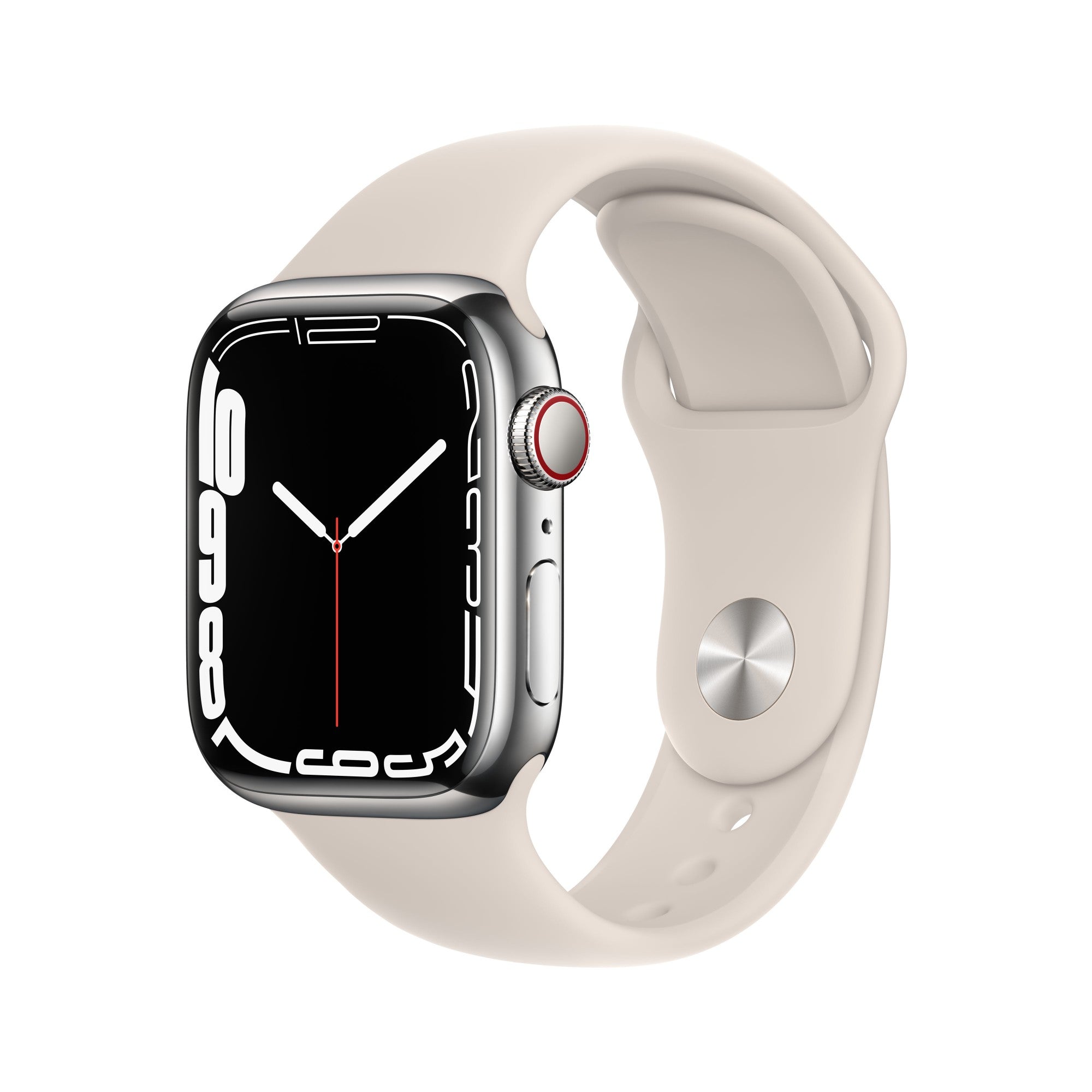 Apple Watch Series 7 OLED 41 mm Digital Touchscreen 4G Silver Wi-Fi GPS (satellite)