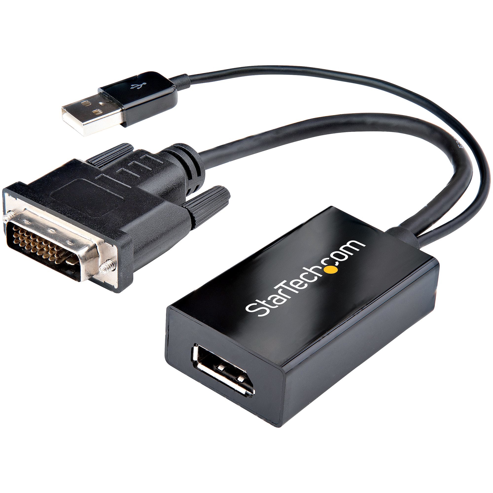 DVI to DisplayPort Adapter - USB Power - 1920 x 1200 - DVI to DisplayPort Converter - Video Adapter - DVI-D to DP