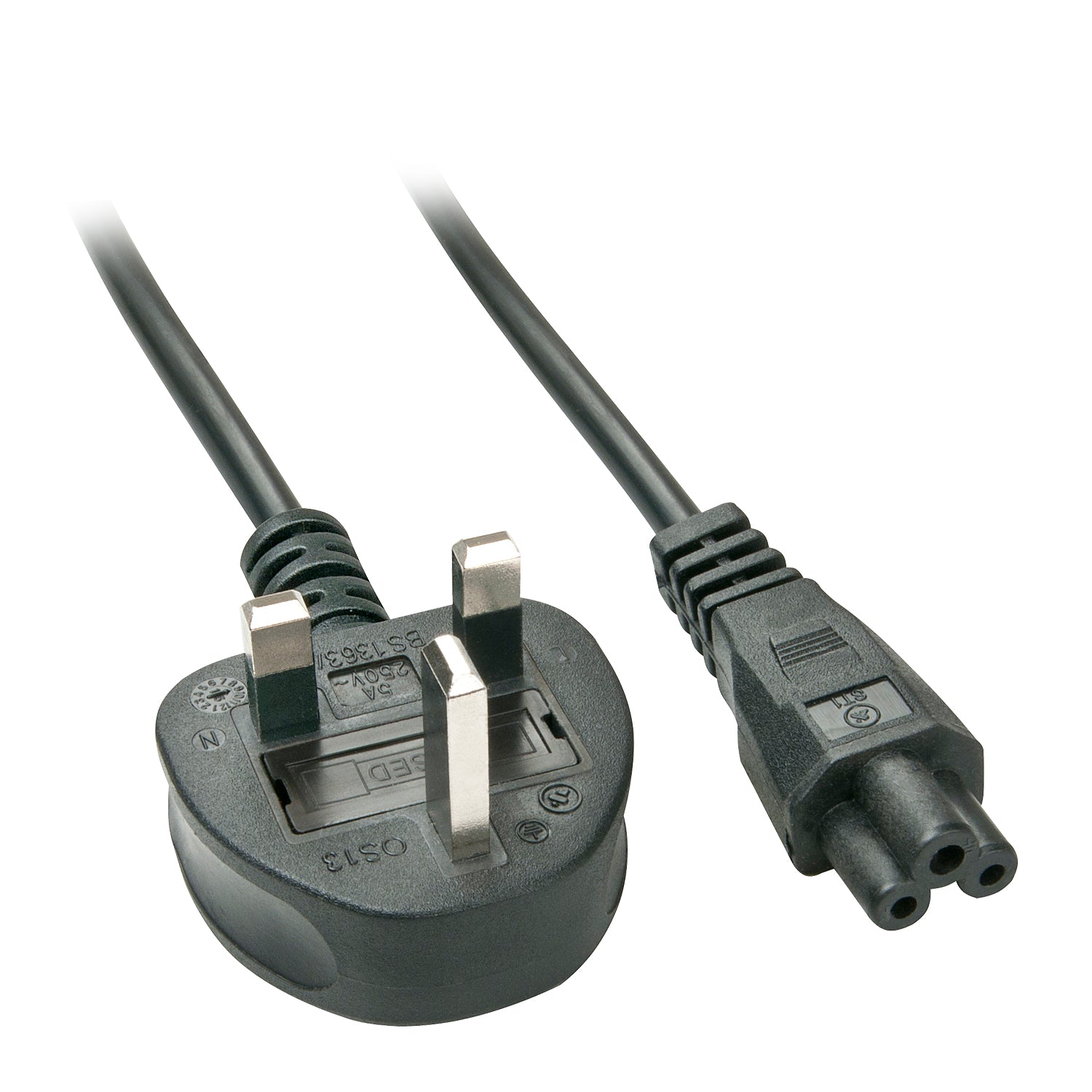 Lindy 2m UK 3 Pin to C5 Mains Cable, lead free  - Computer Cables - Lindy