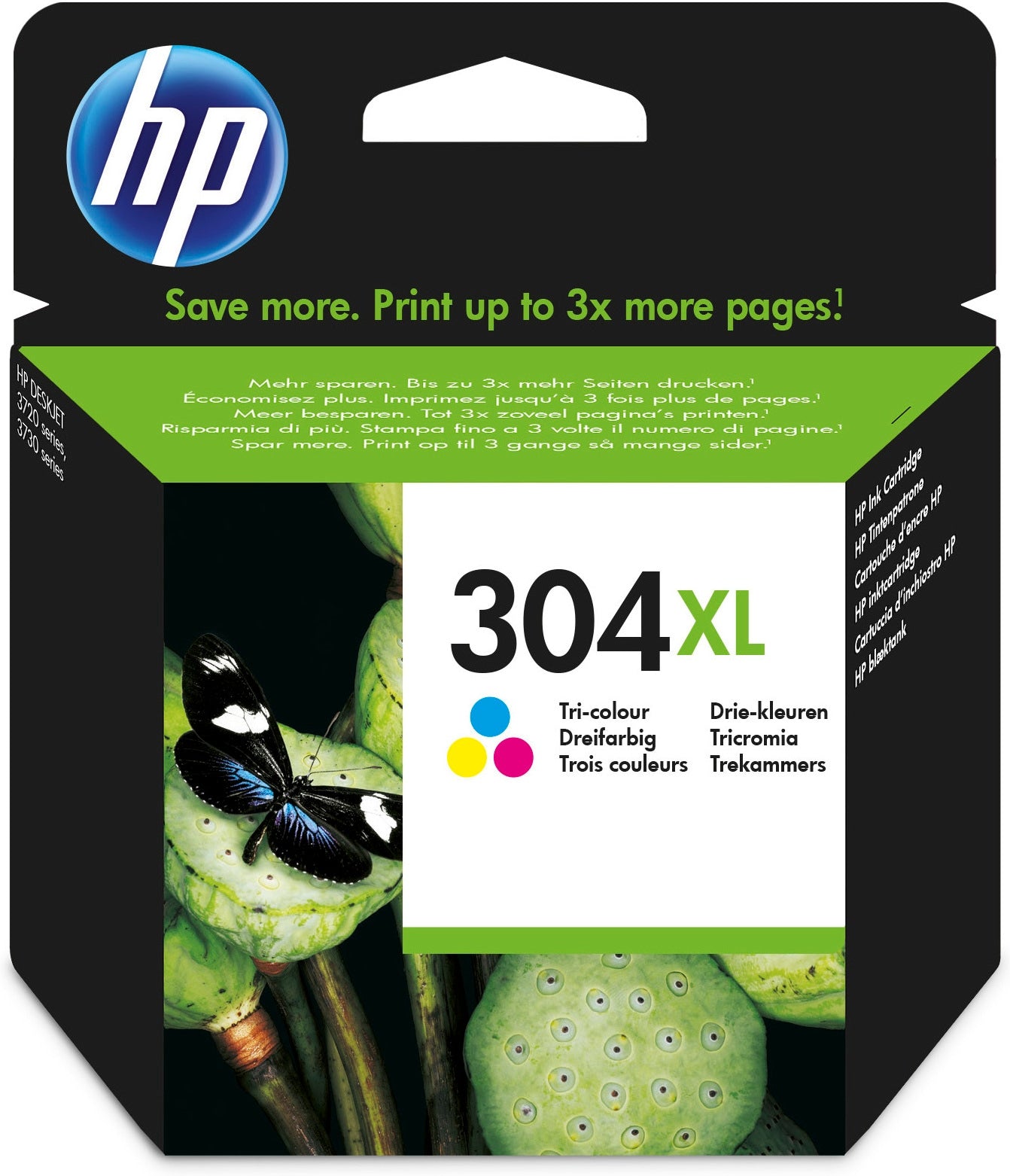 HP N9K07AE/304XL Printhead cartridge color high-capacity, 300 pages/5% 7ml for HP DeskJet 2620/3720