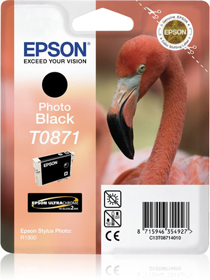 Epson C13T08714010/T0871 Ink cartridge foto black, 200 pages 11.4ml for Epson Stylus Photo R 1900