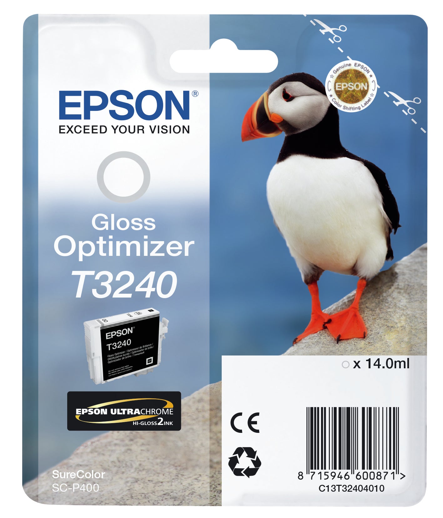 Epson C13T32404010/T3240 Ink cartridge Gloss-Optimizer, 3.35K pages 14ml for Epson SC-P 400