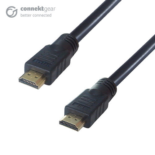 connektgear 15m HDMI V2.0 4K UHD Active Connector Cable - Male to Male Gold Connectors with Ferrite Cores  - Computer Cables - connektgear