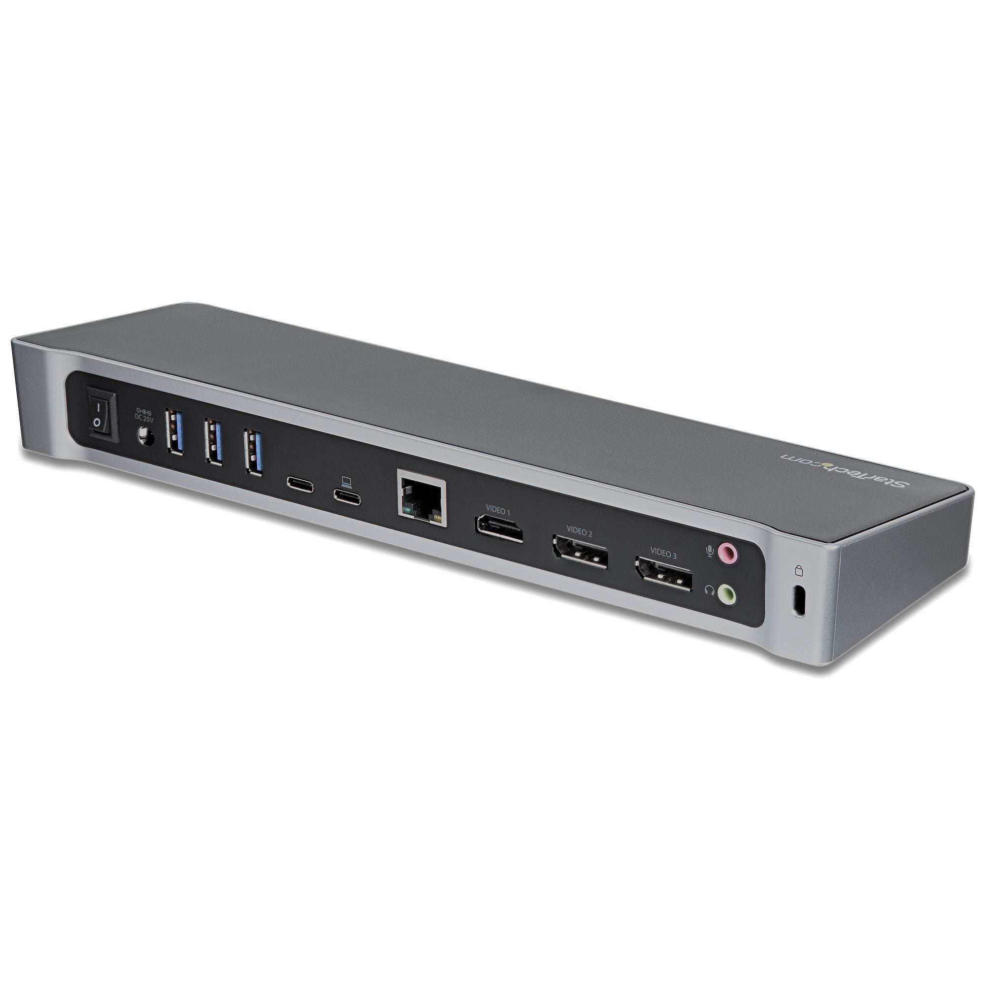 StarTech.com USB-C Dock - 4K Triple Monitor Laptop Docking Station with Dual DisplayPort & HDMI - 100W Power Delivery - USB-C, 4x USB-A Hub - USB 3.1 Gen 1 Type-C Dock - Windows & Mac