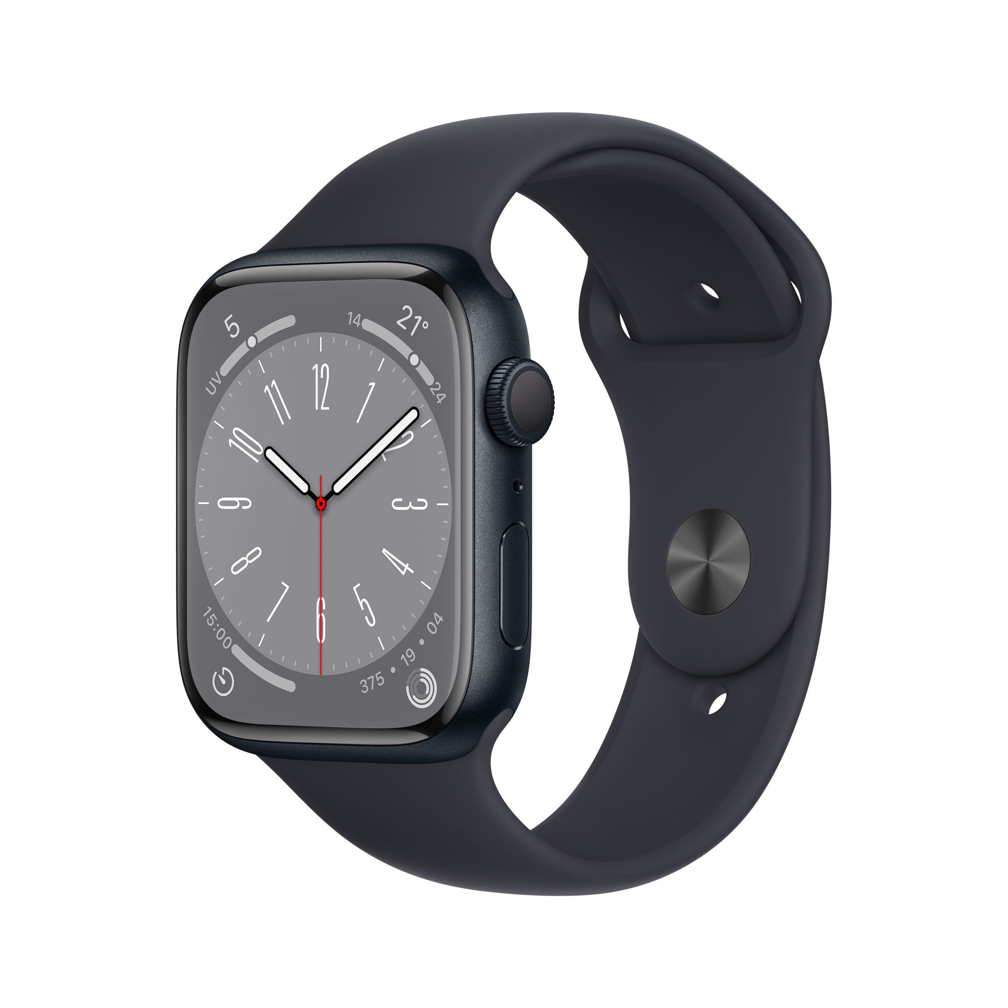 Apple Watch Series 8 OLED 45 mm Digital 396 x 484 pixels Touchscreen Black Wi-Fi GPS (satellite)  - Telecom & Navigation - Apple