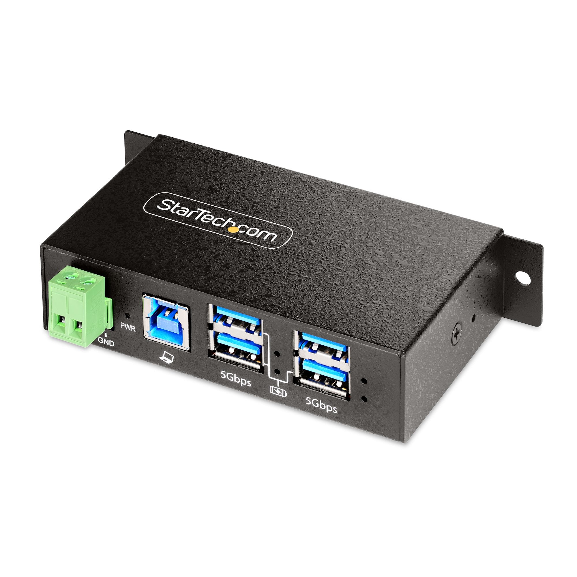 StarTech.com 5G4AINDRM-USB-A-HUB interface hub USB 3.2 Gen 1 (3.1 Gen 1) Type-B 5000 Mbit/s Black  - Computer Components - StarTech.com