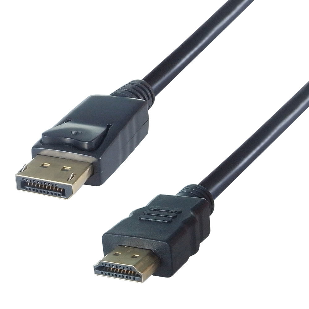 1m DisplayPort to HDMI Connector Cable - Male to Male Gold Connectors