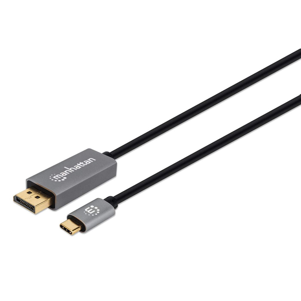 Manhattan USB-C to DisplayPort 1.4 Cable, 8K@60Hz, 2m, Male to Male, Black, Equivalent to CDP2DP146B (except 20cm longer), Three Year Warranty, Polybag  - Computer Cables - Manhattan