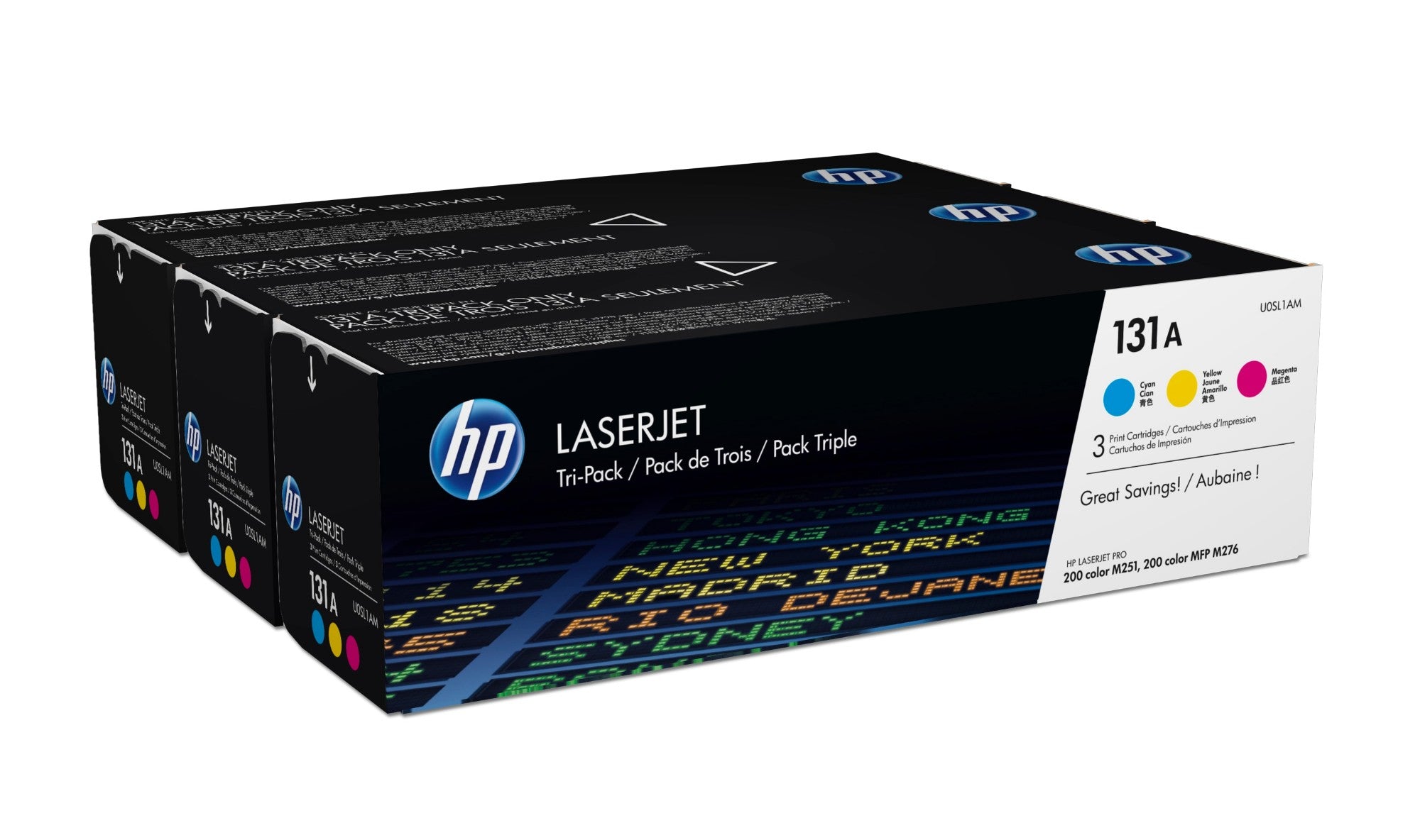 HP U0SL1AM/131A Toner cartridge Rainbow-Kit (c,m,y), 3x1.8K pages ISO/IEC 19798 Pack=3 for HP Pro 200  - Printers & Scanners - HP