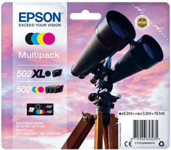 Epson C13T02W94010/502XL/502 Ink cartridge multi pack Bk,C,M,Y 9,2ml + 3x3,3ml Pack=4 for Epson XP 5100