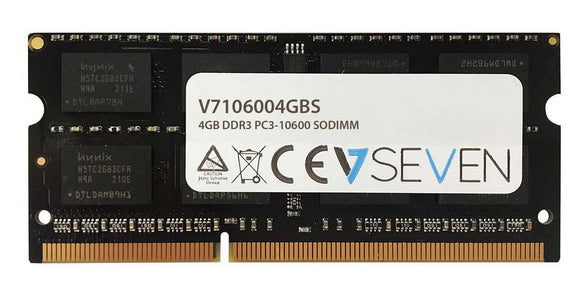 V7 4GB DDR3 PC3-10600 - 1333mhz SO DIMM Notebook Memory Module - V7106004GBS