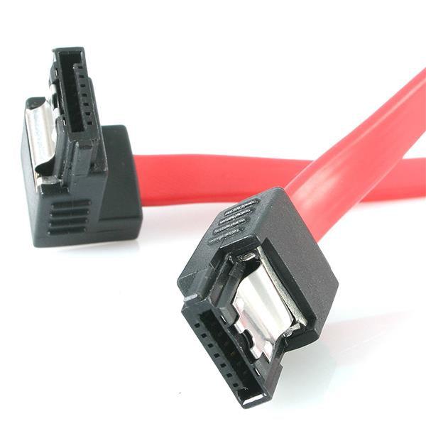 StarTech.com 18in Latching SATA to Right Angle SATA Serial ATA Cable  - Computer Cables - StarTech.com