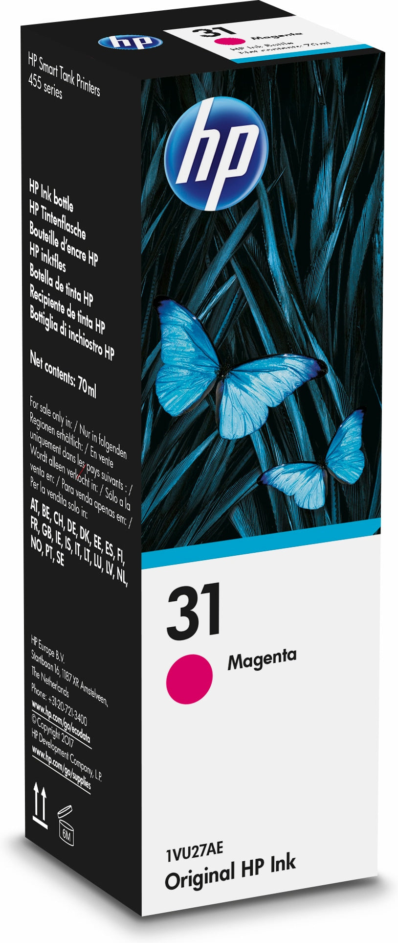 HP 1VU27AE/31 Ink cartridge magenta, 8K pages 70ml for HP Smart Tank Plus 555/Wireless 455/7005  - Printers & Scanners - HP