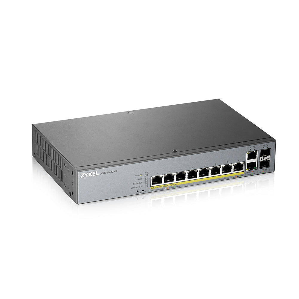 Zyxel GS1350-12HP Managed L2 Gigabit Ethernet (10/100/1000) Power over Ethernet (PoE) Grey