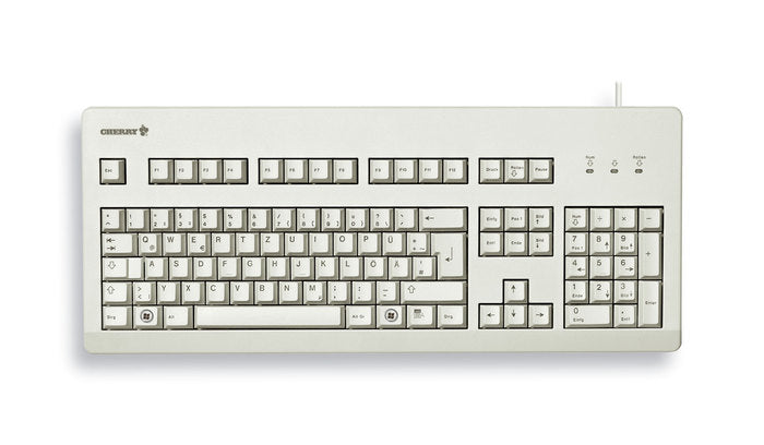 CHERRY G80-3000 BLACK SWITCH, Keyboard, Corded, Light Grey, USB/PS2 (QWERTY - UK)  - Data Input Devices - CHERRY