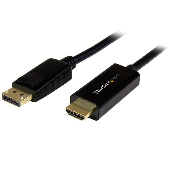 StarTech.com 3ft (1m) DisplayPort to HDMI Cable - 4K 30Hz - DisplayPort to HDMI Adapter Cable - DP 1.2 to HDMI Monitor Cable Converter - Latching DP Connector - Passive DP to HDMI Cord  - Computer Cables - StarTech.com