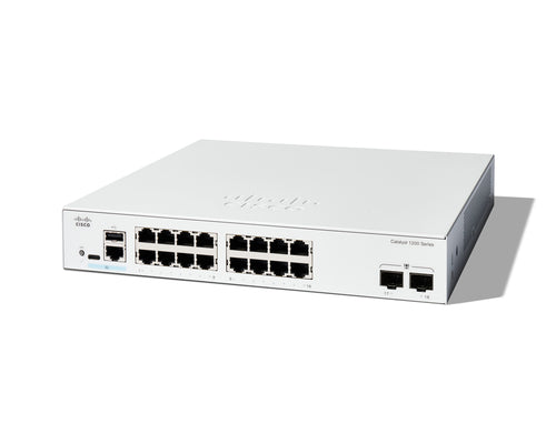 Cisco Catalyst 1200-16T-2G Smart Switch, 16 Port GE, 2x1GE SFP, Limited Lifetime Protection (C1200-16T-2G)  - Networking - Cisco