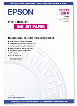 Epson Photo Quality Ink Jet Paper, DIN A3+, 102g/m², 100 Sheets  - AV & Photo - Epson