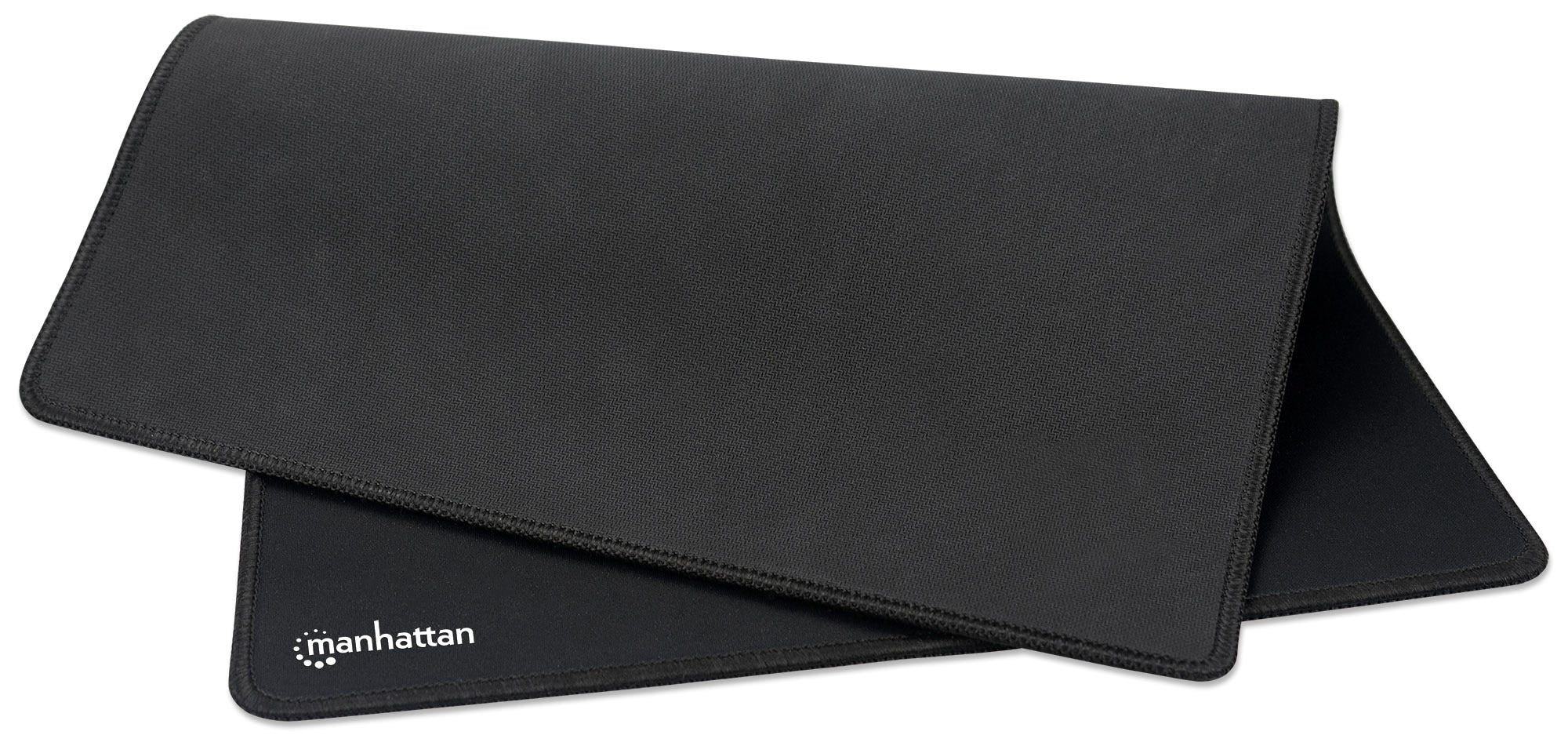 Manhattan XL Gaming Mousepad Smooth Top Surface Mat (Clearance Pricing), Large nylon fabric surface area to improve tracking for better mouse performance (400x320x3mm), Non Slip Rubber Base, Waterproof, Stitched Edges, Black, Lifetime Warranty, Retail Box  - Data Input Devices - Manhattan