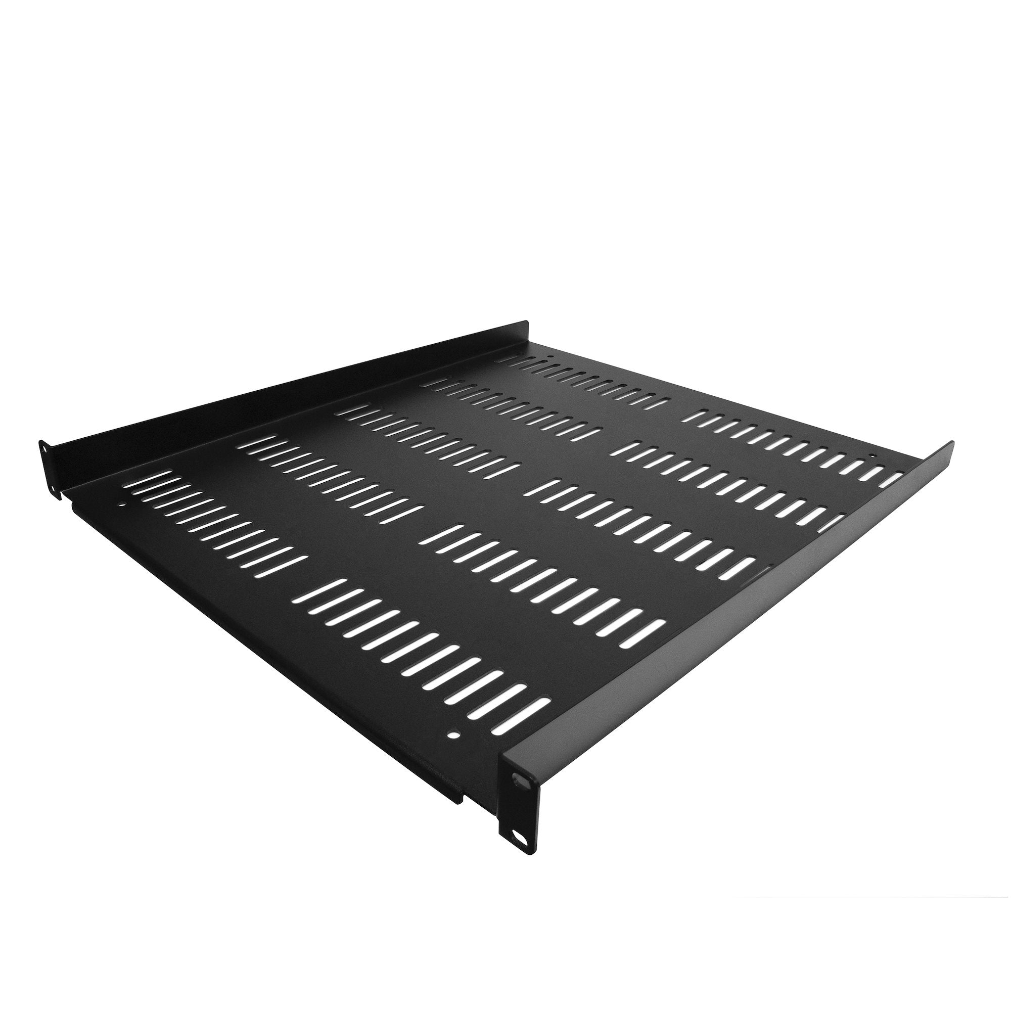 StarTech.com 1U Server Rack Shelf - Universal Vented Rack Mount Cantilever Tray for 19" Network Equipment Rack & Cabinet - Durable Design - Weight Capacity 55lb/25kg - 20" Deep Shelf, Black