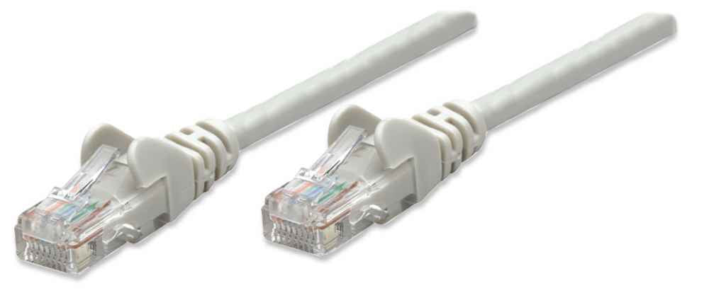 Intellinet Network Patch Cable, Cat5e, 1.5m, Grey, CCA, U/UTP, PVC, RJ45, Gold Plated Contacts, Snagless, Booted, Lifetime Warranty, Polybag