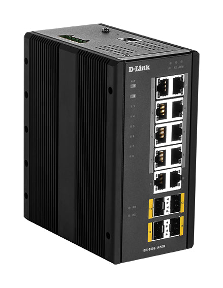 D-Link DIS‑300G‑14PSW Managed L2 Gigabit Ethernet (10/100/1000) Power over Ethernet (PoE) Black