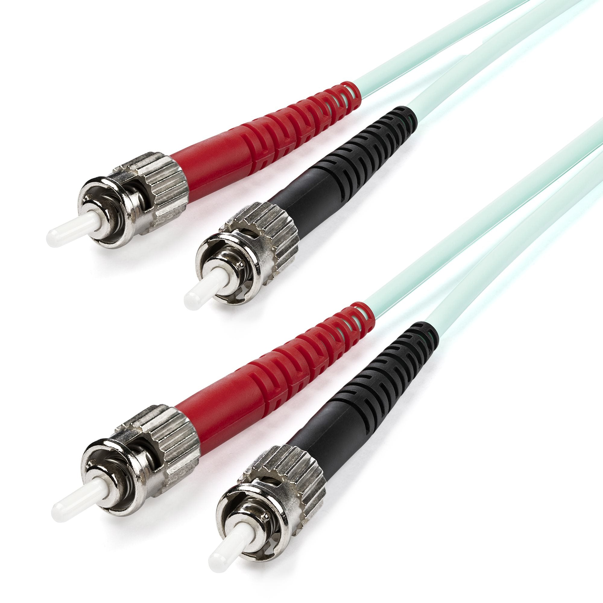 StarTech.com 1m (3ft) ST/UPC to ST/UPC OM3 Multimode Fiber Optic Cable, Full Duplex 50/125µm Zipcord Fiber, 100G Networks, LOMMF/VCSEL, <0.3dB Low Insertion Loss, LSZH Fiber Patch Cord