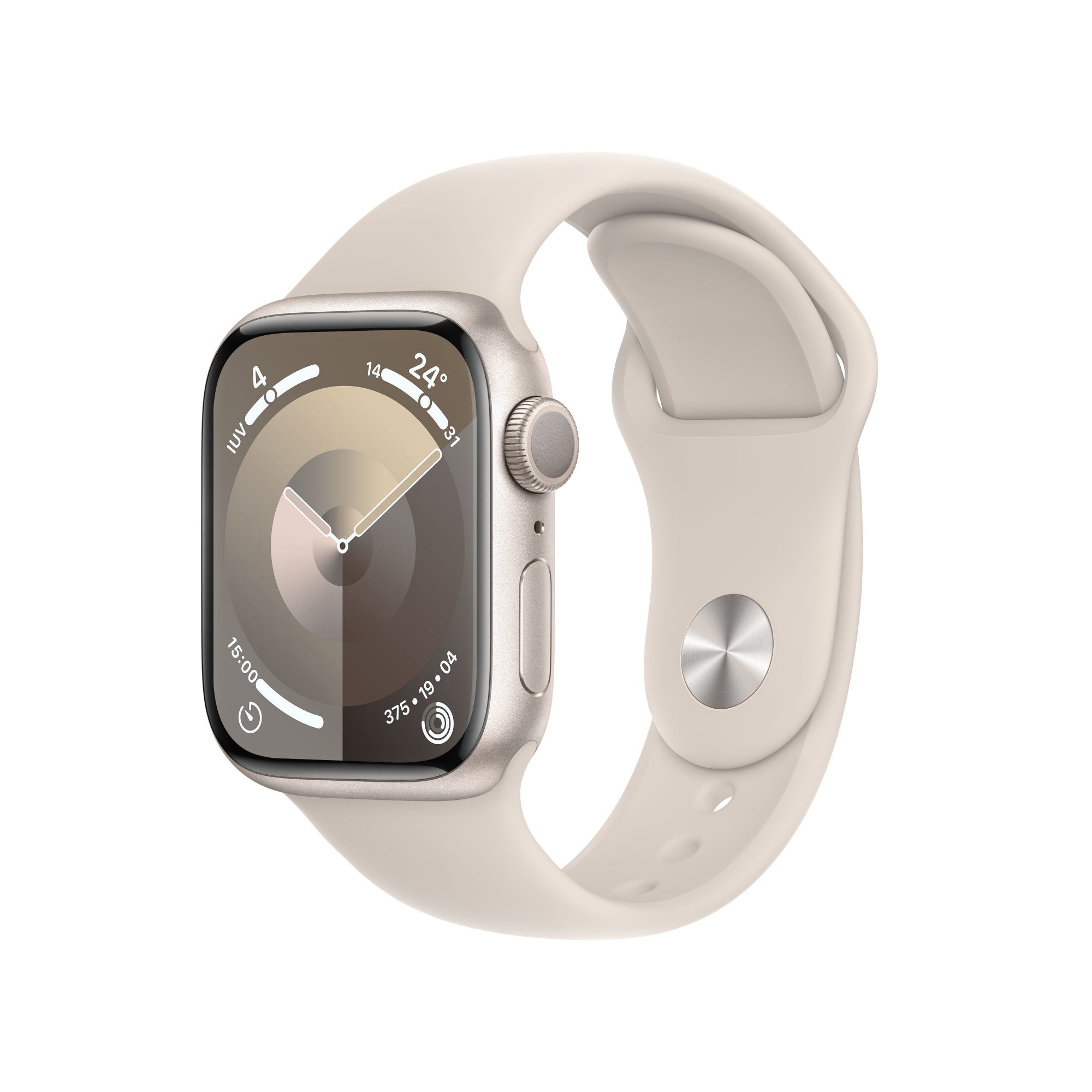 Apple Watch Series 9 GPS 41mm Starlight Aluminium Case w/ Starlight Sport Band - S/M  - Telecom & Navigation - Apple