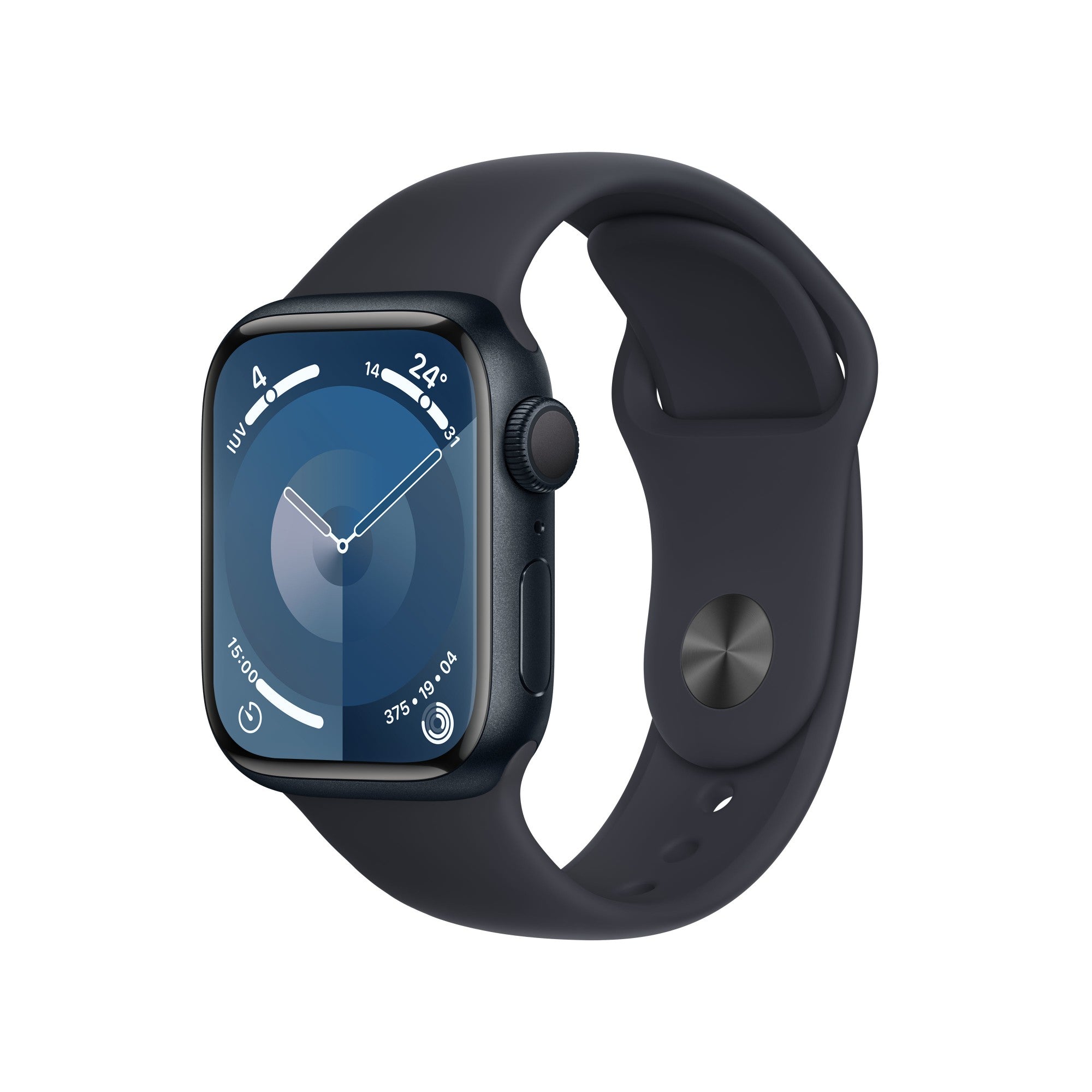 Apple Watch Series 9 GPS 41mm Midnight Aluminium Case w/ Midnight Sport Band - S/M  - Telecom & Navigation - Apple