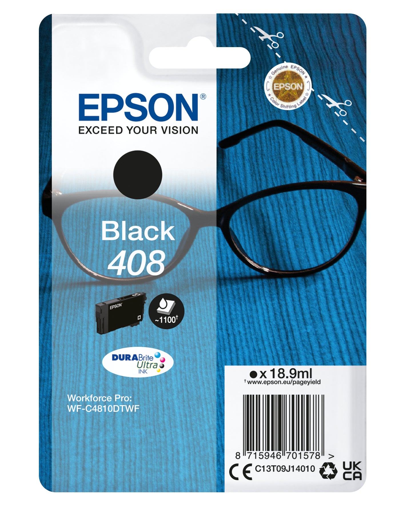 Epson C13T09J14010/408 Ink cartridge black, 1.1K pages ISO/IEC 24711 18.9ml for Epson WF-C 4810