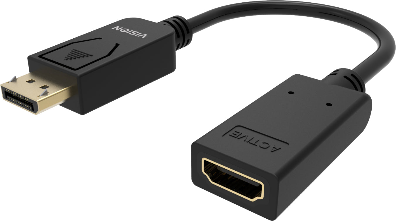 Vision TC-DPHDMI/BL video cable adapter HDMI Type A (Standard) DisplayPort Black