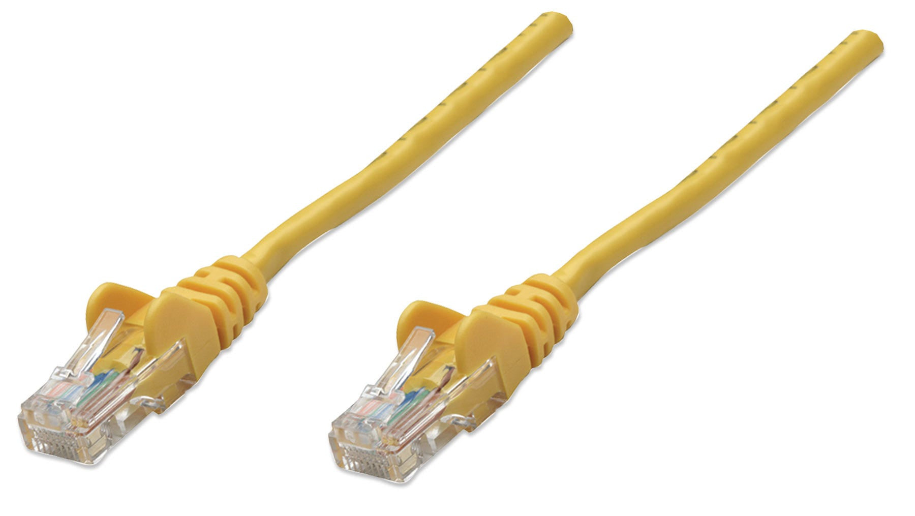 Intellinet Network Patch Cable, Cat5e, 2m, Yellow, CCA, U/UTP, PVC, RJ45, Gold Plated Contacts, Snagless, Booted, Lifetime Warranty, Polybag