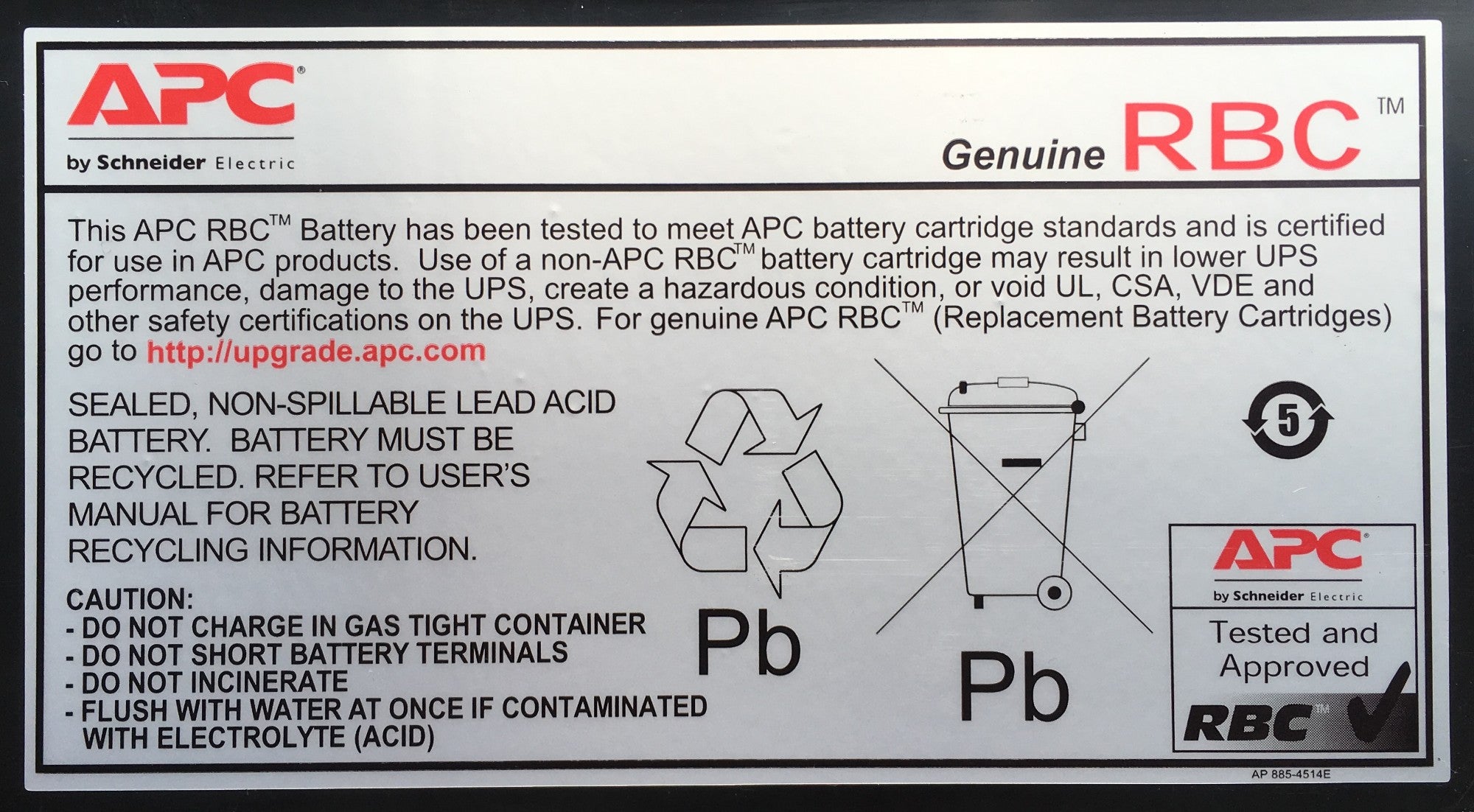 APC RBC32 UPS battery Sealed Lead Acid (VRLA)