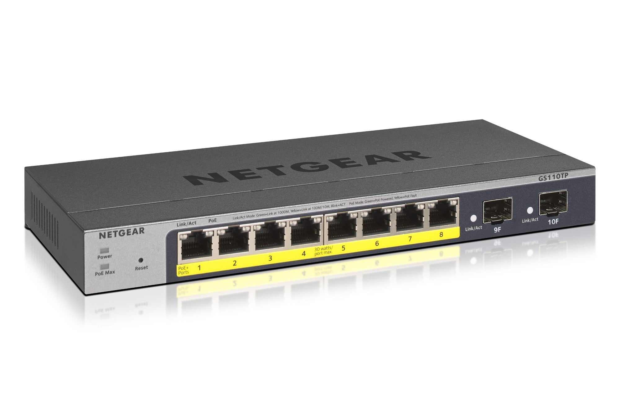 NETGEAR GS110TP Managed L2/L3/L4 Gigabit Ethernet (10/100/1000) Power over Ethernet (PoE) Grey