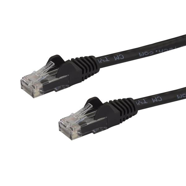 StarTech.com 100ft CAT6 Ethernet Cable - Black CAT 6 Gigabit Ethernet Wire -650MHz 100W PoE RJ45 UTP Network/Patch Cord Snagless w/Strain Relief Fluke Tested/Wiring is UL Certified/TIA  - Computer Cables - StarTech.com