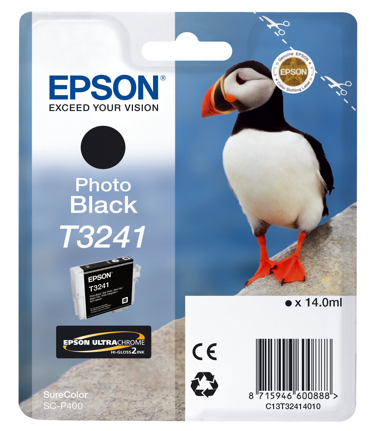 Epson C13T32414010/T3241 Ink cartridge black, 4.2K pages 14ml for Epson SC-P 400