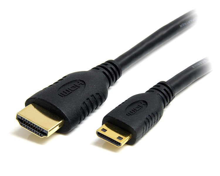 StarTech.com 1m Mini HDMI to HDMI Cable with Ethernet - 4K 30Hz High Speed Mini HDMI to HDMI Adapter Cable - Mini HDMI Type-C Device to HDMI Monitor/Display - Durable Video Converter Cord
