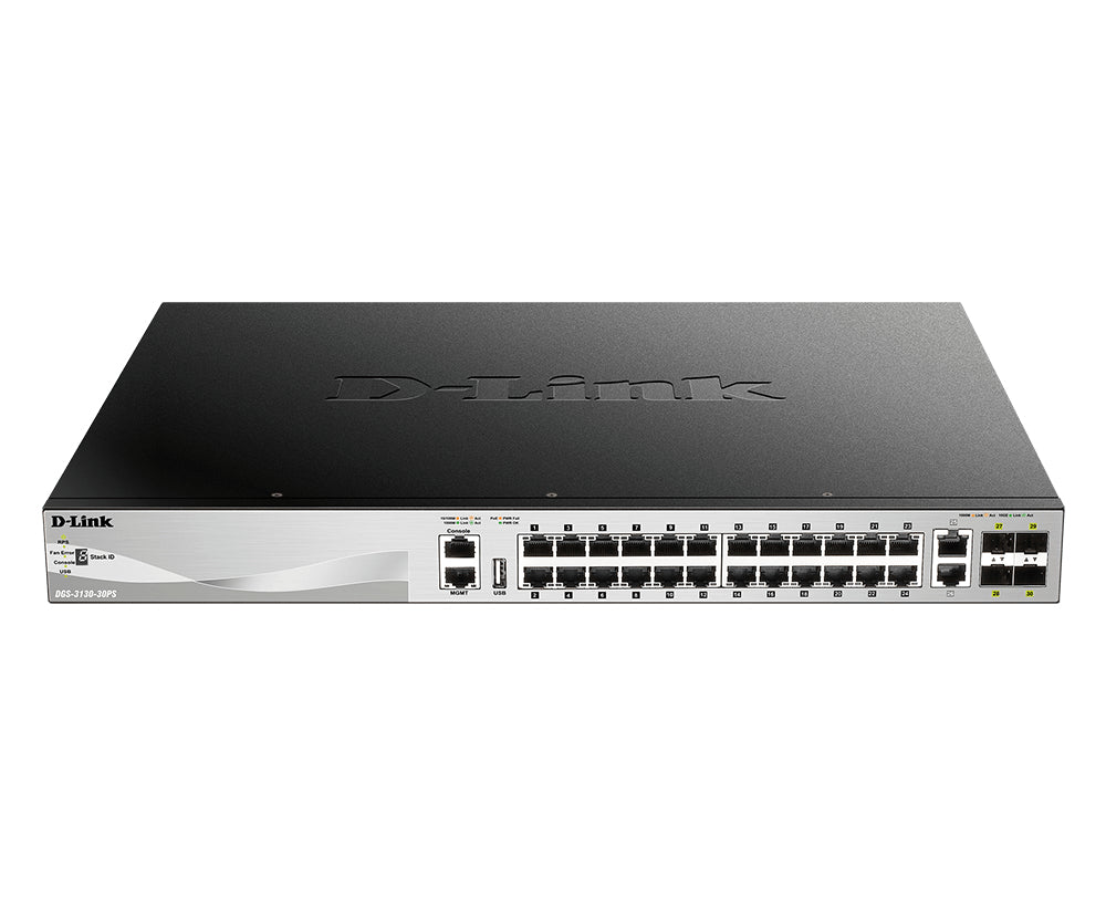 D-Link 30-Port Lite Layer 3 Stackable Managed PoE Switch DGS-3130-30PS
