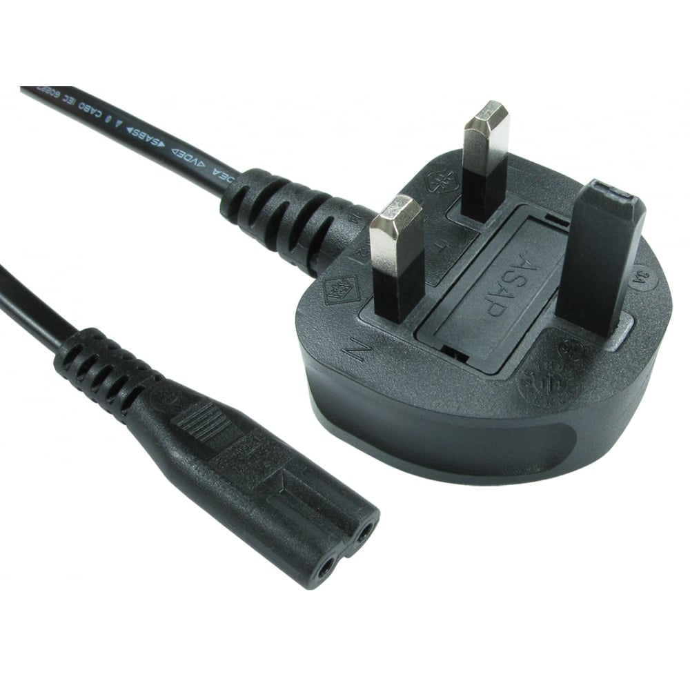 Cables Direct RB-298W power cable Black 2 m BS 1363 C7 coupler