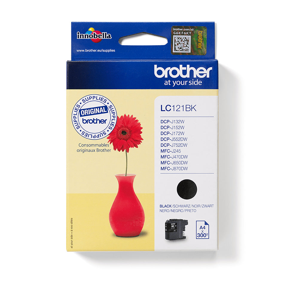 Brother LC-121BK Ink cartridge black, 300 pages ISO/IEC 24711 7.1ml for Brother DCP-J 132/MFC-J 285