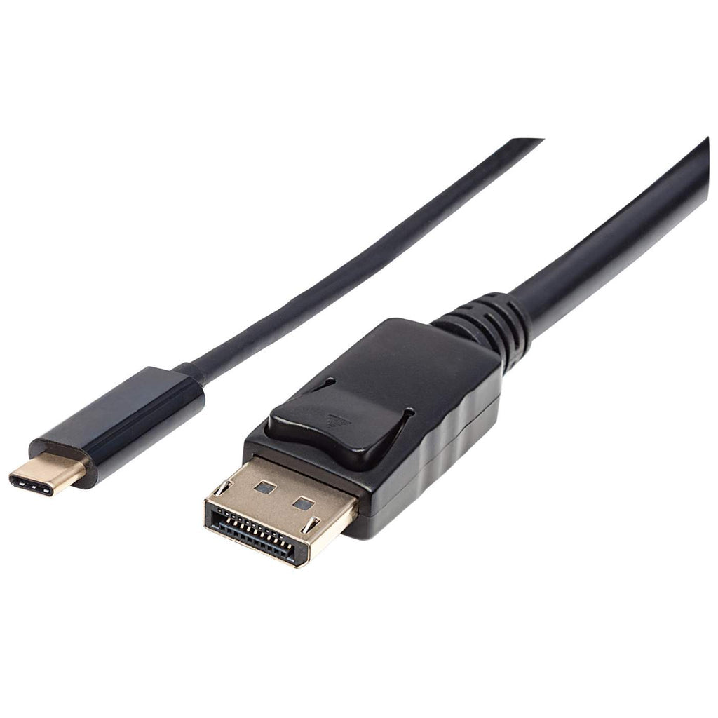 Manhattan USB-C to DisplayPort Cable, 4K@60Hz, 2m, Male to Male, Black, Equivalent to CDP2DP2MBD, Three Year Warranty, Polybag  - Computer Cables - Manhattan