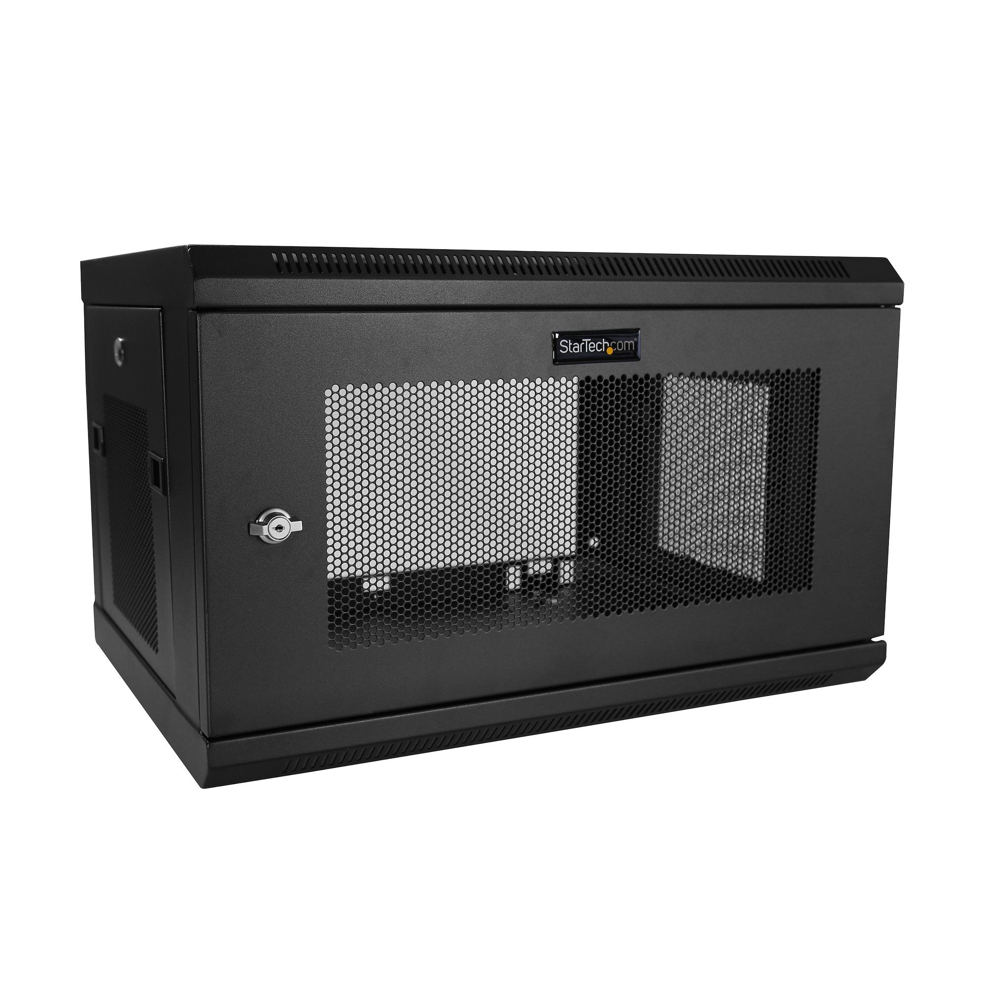 StarTech.com 2-Post 6U Wall Mount Network Cabinet with 1U Shelf, 19" Wall-Mounted Server Rack for Data / Networking / AV / Electronics / Computer Equipment, Small Vented Rack Enclosure