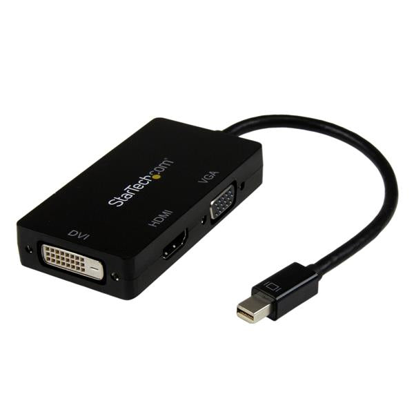 StarTech.com Travel A/V Adapter: 3-in-1 Mini DisplayPort to VGA DVI or HDMI Converter