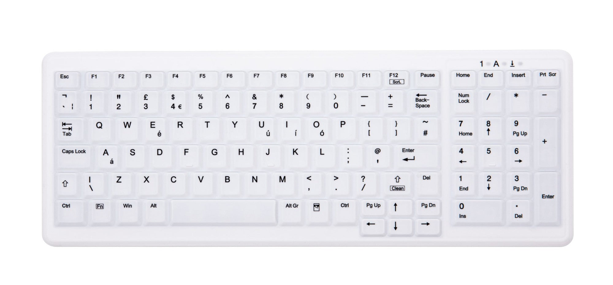 CHERRY AK-C7000 keyboard Medical RF Wireless QWERTY UK English White  - Data Input Devices - CHERRY